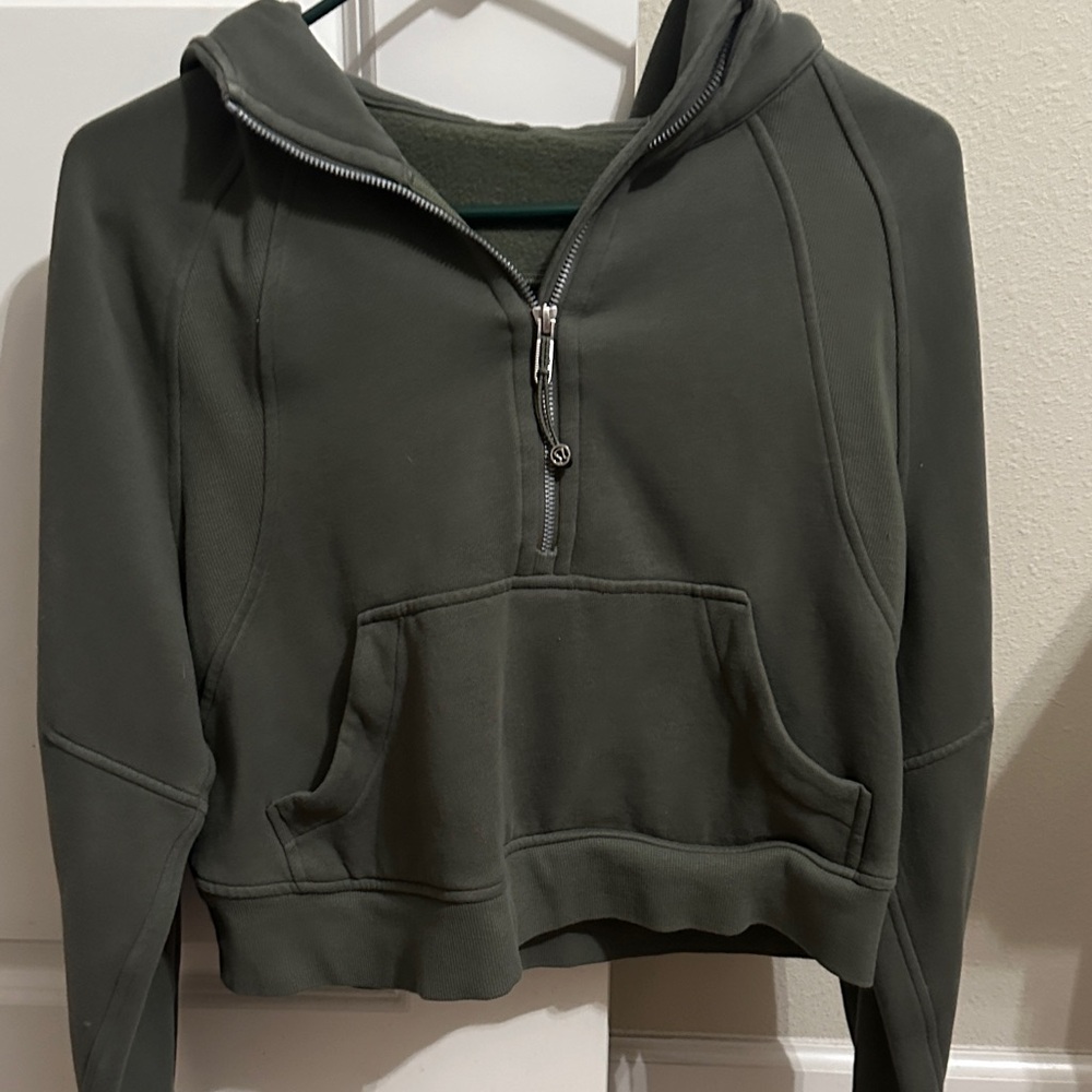 Lululemon Scuba Oversized Olive Half Zip Hoodie Size XS/S